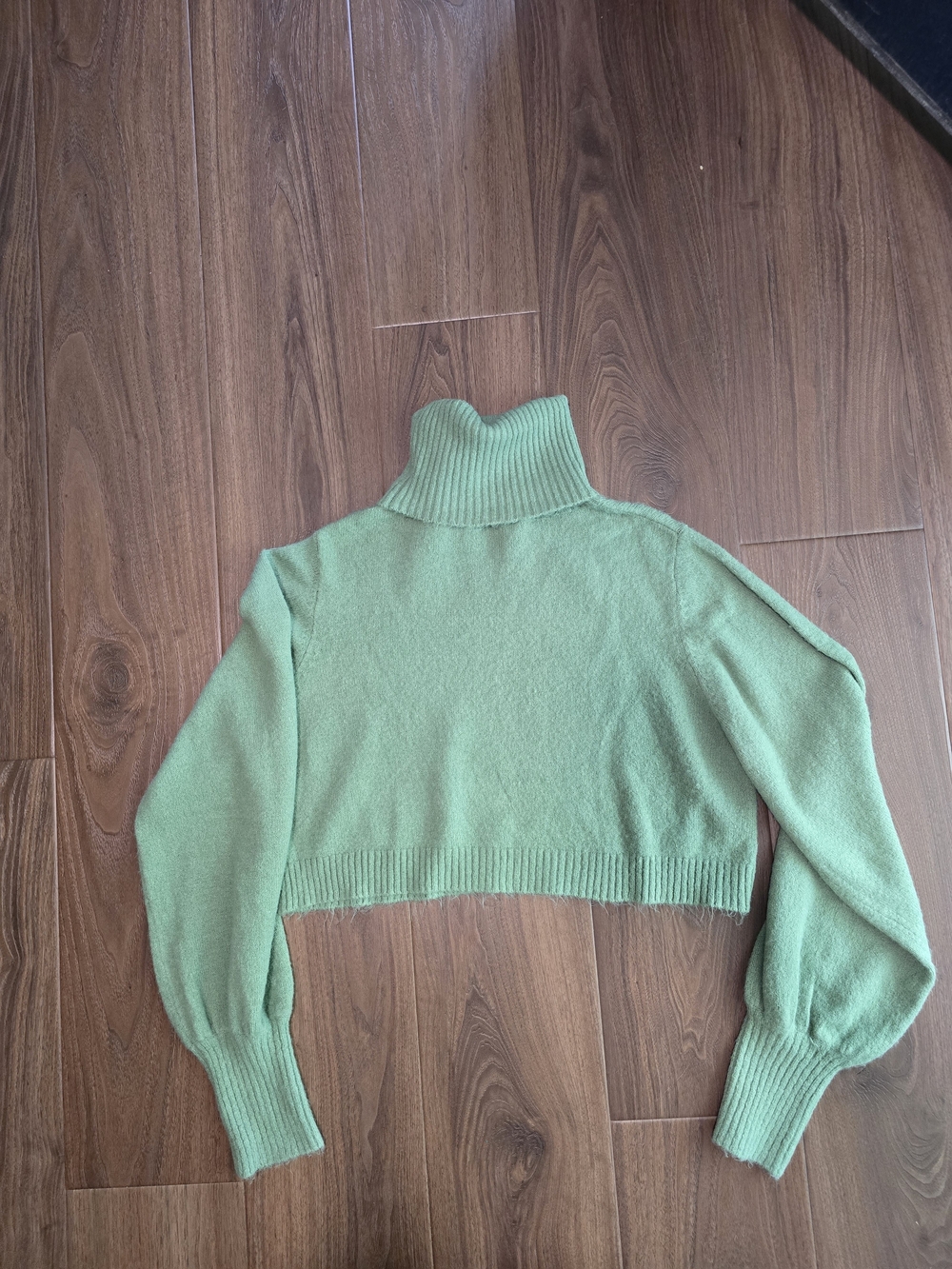 Princess Polly Cropped Mint Green Turtleneck Sweater